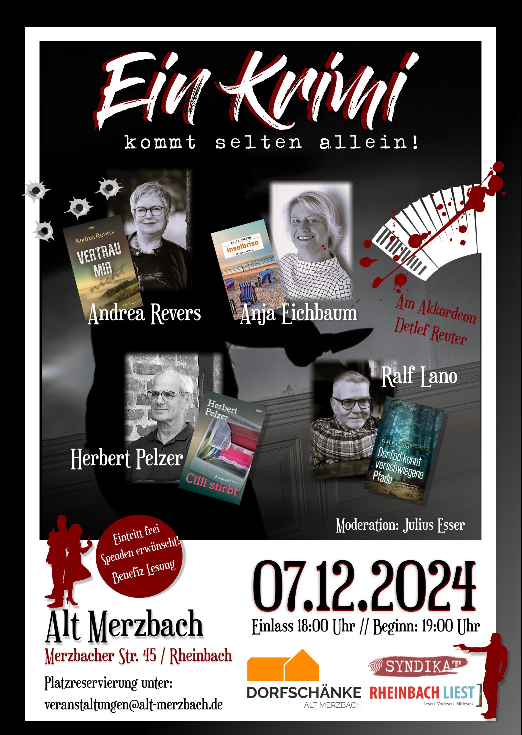 "Ein Krimi kommt selten allein …“ - Benefiz-Talk-Lesung-Buchvorstellung-Musik